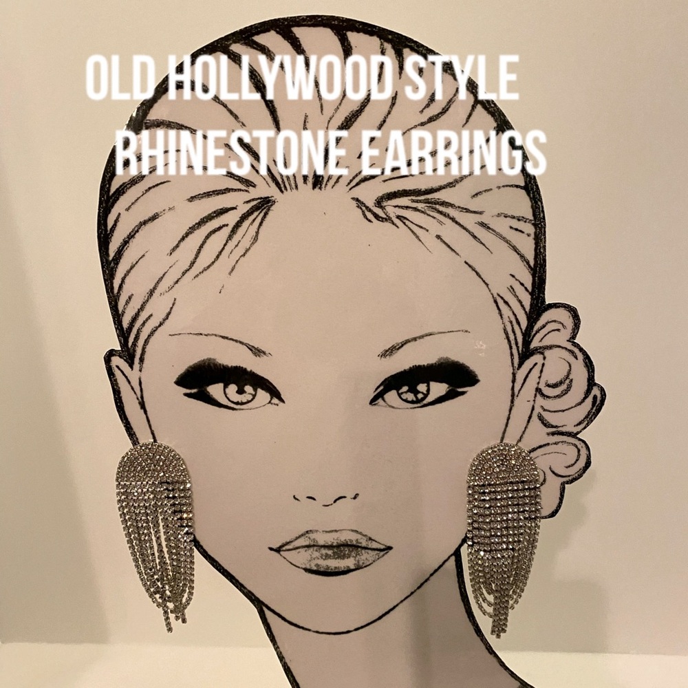 Old Hollywood Style Rhinestone Earrings